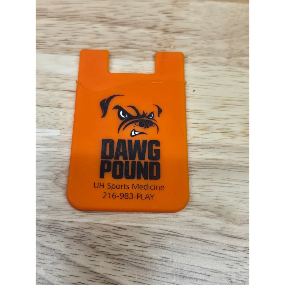 Cleveland Browns Dawg Pound Silicone Cell Phone Wallet Adhesive Card Holder